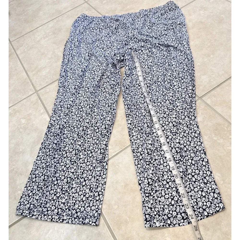 Lauren Ralph Lauren Blue & White Floral Pajama Set PJ Set Size‎ XL Loungewear